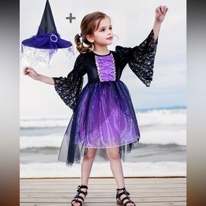 Enchanting Purple Witch Costume for Kids